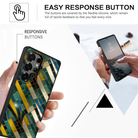 Husă pentru Samsung Galaxy S25 Ultra, DC Cobalt Marble, Protecție Cameră, Antișoc, Design Slim, Galben - Multicolor