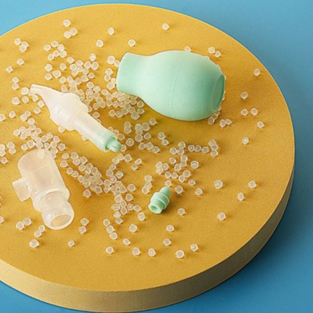Aspirator nazal manual pentru bebelusi, anti-reflux, varf silicon, cu penseta si cutie depozitare, reutilizabil, verde