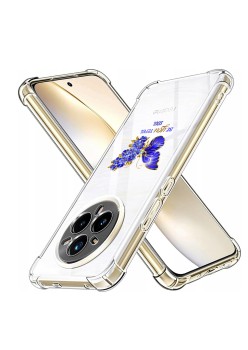 Husa Antisoc pentru Realme 14 Pro AirBag TPU, Colțuri Ranforsate- Butterfly Albastru