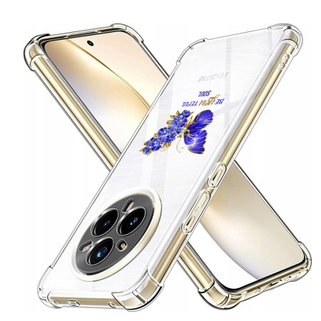 Husa Antisoc pentru Realme 14 Pro AirBag TPU, Colțuri Ranforsate- Butterfly Albastru