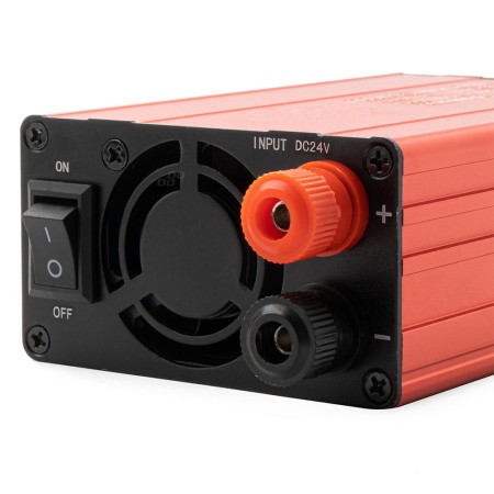 Convertor Tensiune Auto 24V la 230V, 300W Putere Nominala / 600W Varf, 2 x USB 5V, Priza Universala, Carcasa Aluminiu