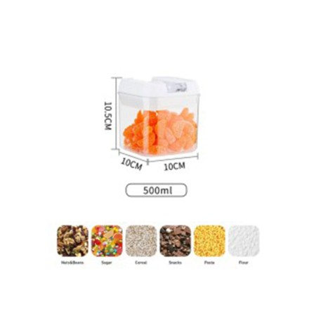 Cutie Depozitare Alimente 0.5L cu Capac Etanș, Plastic Alb – Ideală pentru Frigider, Congelator sau Picnic