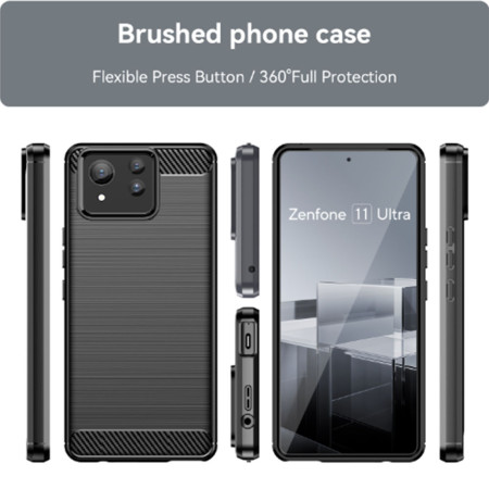 Husa Carbon pentru Asus Zenfone 11 Ultra, Tech Protects, Negru