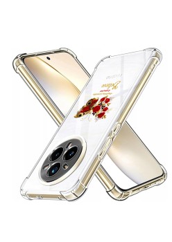 Husa Antisoc pentru Realme 14 Pro+ AirBag TPU, Colțuri Ranforsate- Butterfly Rosu 