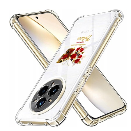 Husa Antisoc pentru Realme 14 Pro+ AirBag TPU, Colțuri Ranforsate- Butterfly Rosu 