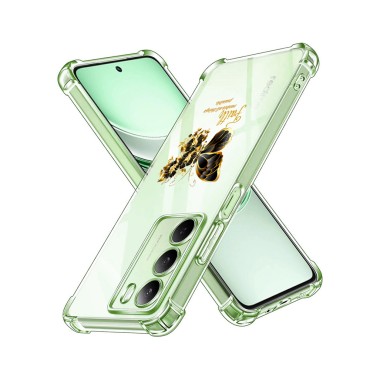 Husa Antisoc pentru Realme 14x - AirBag TPU, Colțuri Ranforsate- Butterfly Auriu 