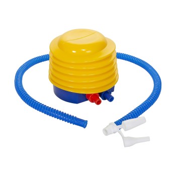 Pompa de picior cu 3 adaptoare, Air Step, pentru saltele, mingi, jucarii gonflabile, galben-albastru