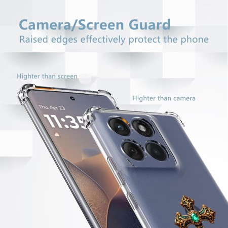 Husa Antisoc pentru Motorola Edge 60 / Edge 60 Fusion - AirBag TPU, Colțuri Ranforsate - Cross Smarald