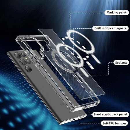 Husa pentru Samsung Galaxy S25 Ultra, Atasare Magnetica, MagSafe,Transparent