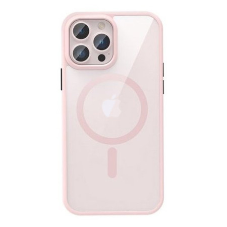 Husa Magsafe compatibila Apple iPhone 15 Pro, Inductie Magnetica, Profesionala, Rose