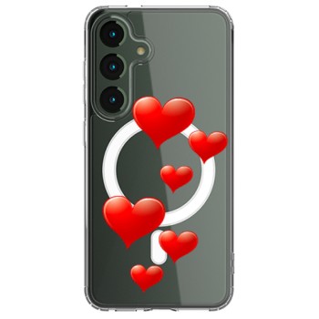 Husa personalizata Samsung Galaxy S24, MagSafe Atasare Magnetica, Little Hearts