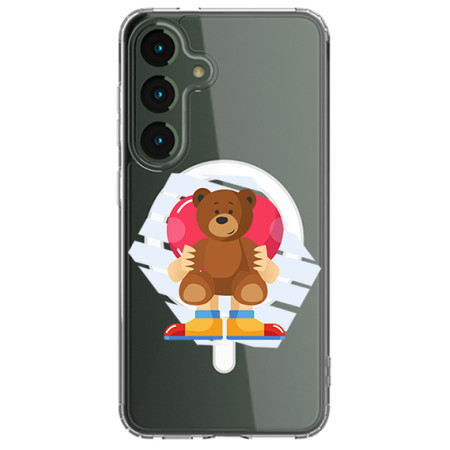 Husa personalizata Samsung Galaxy S24, MagSafe Atasare Magnetica, Teddy Bear Love
