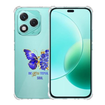 Husa Antisoc pentru Honor 400 Lite, AirBag TPU, Colțuri Ranforsate- Butterfly Albastru