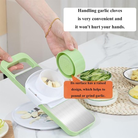 Set Razatoare 7 Piese, Otel Inoxidabil, Ideal Legume, Fructe si branzeturi, Gri-Verde