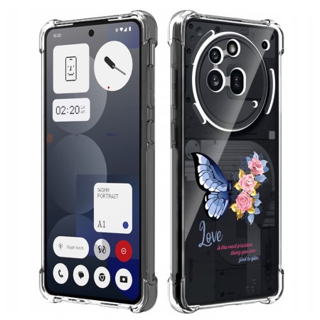 Husa Antisoc pentru Nothing Phone (3a) Pro - AirBag TPU, Colțuri Ranforsate- Butterfly Albastru 