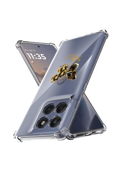 Husa Antisoc pentru Motorola Edge 60 / Edge 60 Fusion - AirBag TPU, Colțuri Ranforsate- Butterfly Auriu 