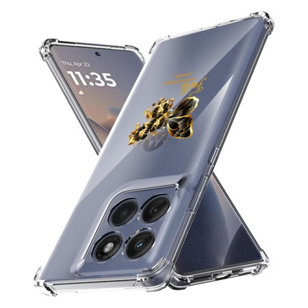 Husa Antisoc pentru Motorola Edge 60 / Edge 60 Fusion - AirBag TPU, Colțuri Ranforsate- Butterfly Auriu 