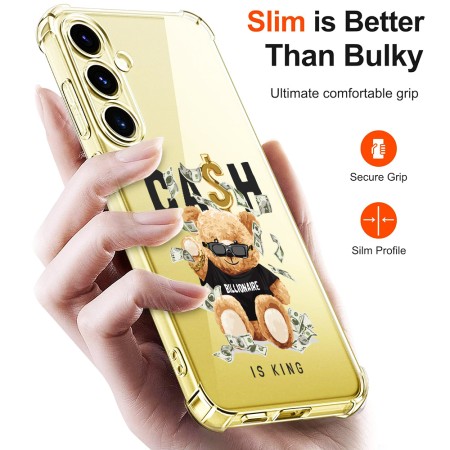 Husa Antisoc pentru Samsung Galaxy S25 Plus, AirBag PRO, Clear, Cash is king  