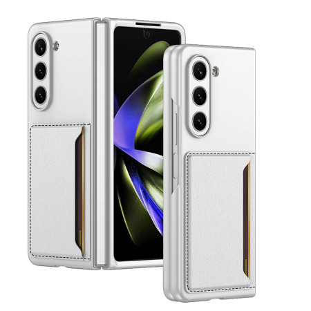 Husa telefon compatibil Samsung Galaxy Z Fold 5, Wallet Premium, Sustine Card, Alb
