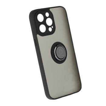 Husa telefon compatibila Apple iPhone 15 Pro, Glinth Magnet Auto si Inel Rotativ, Negru