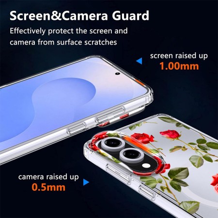 Husa pentru Samsung Galaxy S25 Edge, magnetica compatibila MagSafe, Roses, protectie completa anti soc