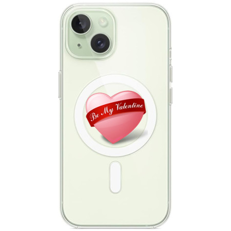 Husa personalizata Apple iPhone 15 Plus, MagSafe, Be My Valentine