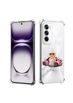 Husa Antisoc pentru Oppo Reno12, AirBag PRO, Clear, Girl Power