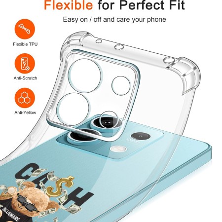 Husa Antisoc pentru Xiaomi Redmi Note 14S - AirBag TPU, Colțuri Ranforsate - Cash is King