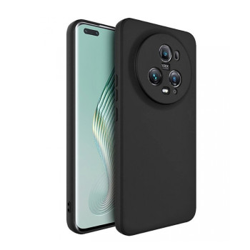 Husa Silicon compatibila Honor Magic 5 Pro, Soft Matt, Protectie Camera Foto, Negru