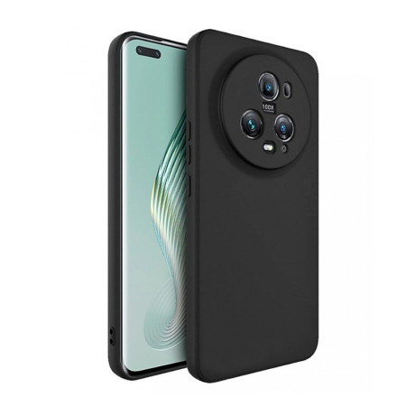 Husa Silicon compatibila Honor Magic 5 Pro, Soft Matt, Protectie Camera Foto, Negru