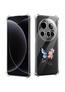 Husa Antisoc pentru Xiaomi 15 Ultra - AirBag TPU, Colțuri Ranforsate- Butterfly Albastru 