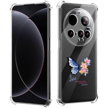 Husa Antisoc pentru Xiaomi 15 Ultra - AirBag TPU, Colțuri Ranforsate- Butterfly Albastru 