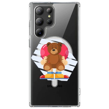 Husa personalizata Samsung Galaxy S24 Ultra, MagSafe Atasare Magnetica, Teddy Bear Love