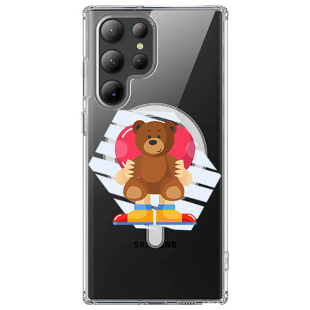 Husa personalizata Samsung Galaxy S24 Ultra, MagSafe Atasare Magnetica, Teddy Bear Love
