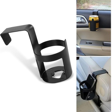 Suport Pahar Auto Universal, Anti-Alunecare, pentru Bauturi Calde sau Reci, Plastic ABS, Negru, 11.5x6.5x6.5 cm