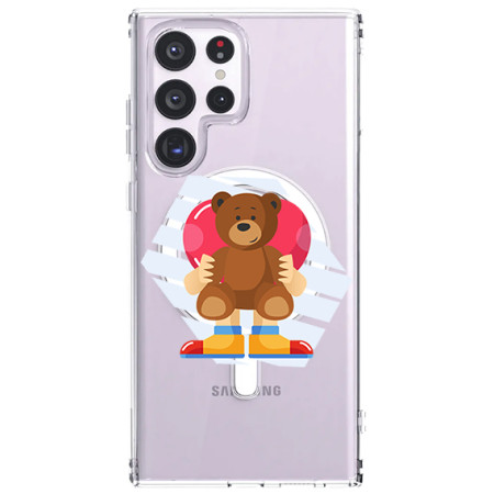Husa personalizata Samsung Galaxy S23 Ultra, MagSafe Atasare Magnetica, Teddy Bear Love
