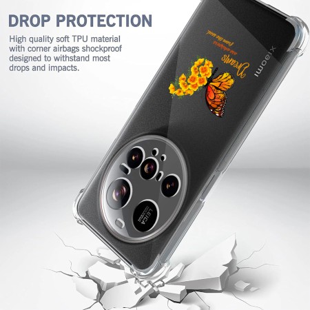 Husa Antisoc pentru Xiaomi 15 Ultra - AirBag TPU, Colțuri Ranforsate- Butterfly Galben 