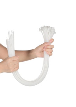 Coliere de Prindere (Șoricei) din Plastic,Set 100, 100x3 mm, Poliamidă PA66, Alb, Rezistență 8kg