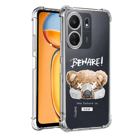 Husa Antisoc personalizata pentru Xiaomi Redmi 13C 4G, AirBag Beware, Clear