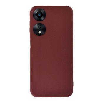 Husa Silicon compatibila Oppo A78, Soft Matt, Protectie Camera Foto, Bordo