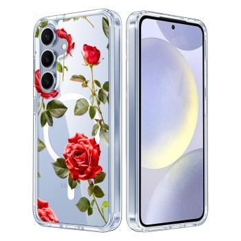 Husa pentru Samsung Galaxy S25, magnetica compatibila MagSafe, Roses, protectie completa anti soc