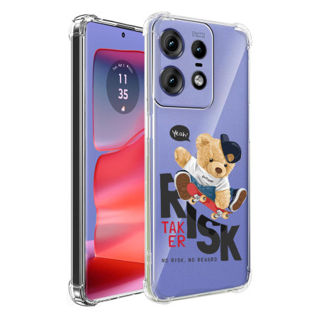 Husa Antisoc pentru Motorola Edge 50 Pro - Protectie TPU AirBag Transparenta Risk Taker