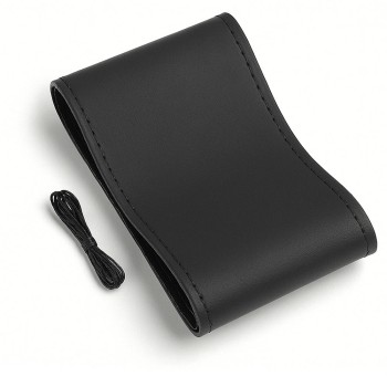 Husa volan din piele ecologica ne-perforata, diametru 37-39 cm, cu ac si ata Neagra