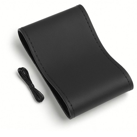 Husa volan din piele ecologica ne-perforata, diametru 37-39 cm, cu ac si ata Neagra