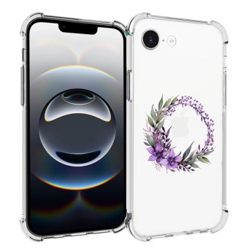 Husa Antisoc pentru iPhone 16e, AirBag, Pink wreath 10, Clear 
