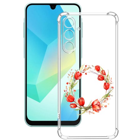 Husa Antisoc pentru Samsung Galaxy A26, AirBag, Pink wreath 15, Clear 