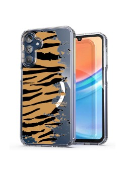 Husa pentru Samsung Galaxy A15 4G, Atasare Magnetica, MagSafe, Pattern Skin 04, Clear