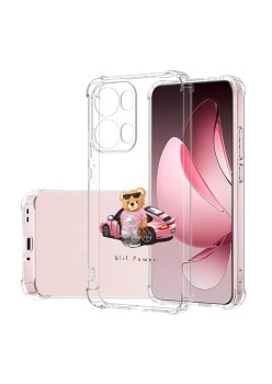 Husa Antisoc pentru Oppo Reno13 Pro, AirBag PRO, Transparent, Girl Power