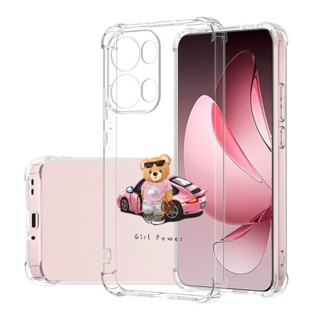 Husa Antisoc pentru Oppo Reno13 Pro, AirBag PRO, Transparent, Girl Power
