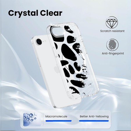 Husa pentru iPhone 16e, Atasare Magnetica, MagSafe, Pattern Skin 08, Clear